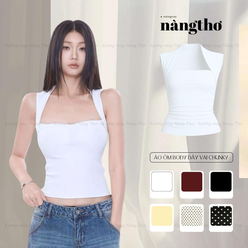 380 Áo Ôm Body Nữ Siêu Slay Nhúng Eo Che Khuyết Điểm Chất Thun Cotton Mịn