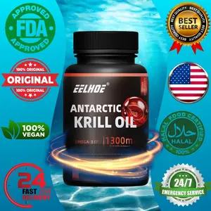 EELHOE  Minyak Krill Antartika 1300 mg - Mendukung kesehatan jantung, otak, kulit dan penglihatan, meningkatkan kekebalan tubuh dan memberikan manfaat antioksidan