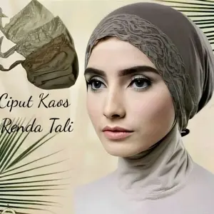 Ciput Kaos Renda Tali - Hijab Muslimah dengan Renda Elegan dan Tali yang Nyaman