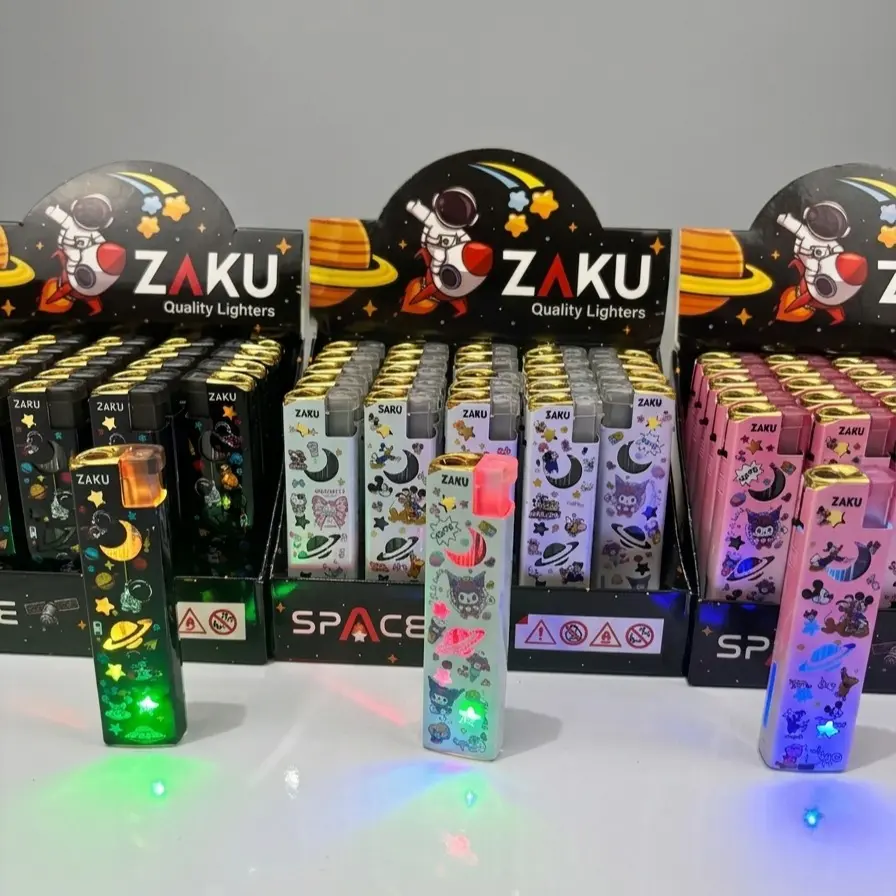 Korek Gas Api Bara Zaku Edisi Space Astronot Bisa Nyala LED Warna Warni Isi Ulang Unik