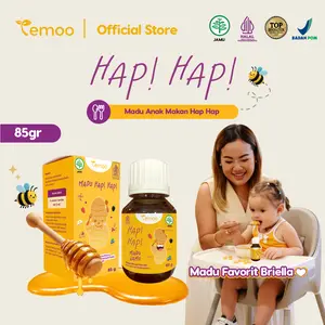 Temoo Hap Hap Madu Jamu 85 gr - Nutrisi Madu Anak Sehat Vitamin Anak Kids - Temulawak Omega Unagi (Ikan Sidat) 3 & 6 - T11