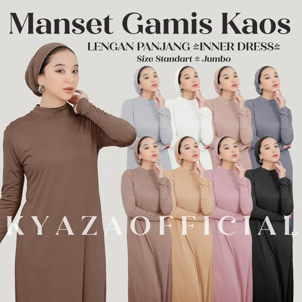 𝐊𝐘𝐀𝐙𝐀 - Manset Dress  Manset Gamis  Inner Manset Dress  Manset Dress Rayon Super Adem KYZ2