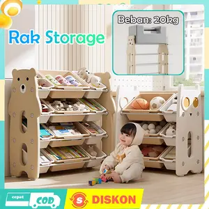 【PROMO】Rak Mainan Anak/Rak Buku Anak/Rak Serbaguna/Rak Buku/Rak Susun Serbaguna/Rak Mainan Anak Estetik