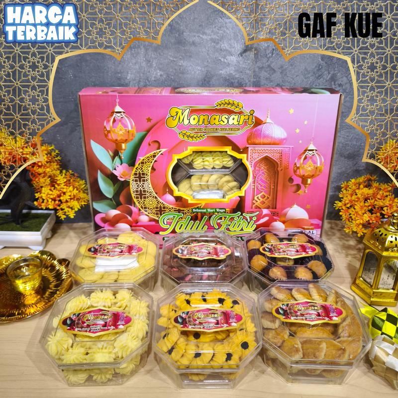 Product Introduction of Paket Kue Kering Monasi segi 8 tLebaran Isi 6 Toples Hampers Kue Kering 0