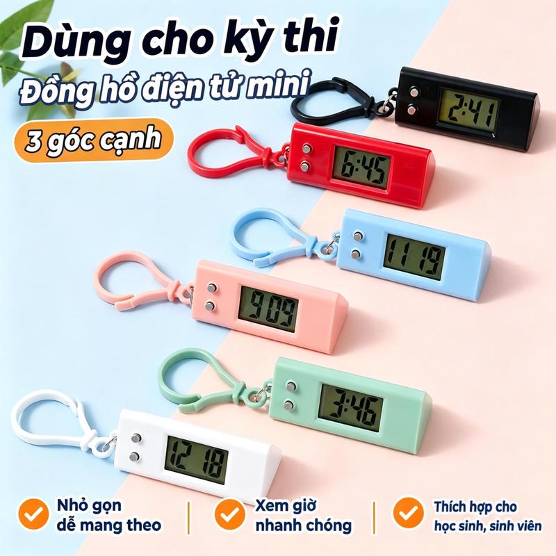 Đồng hồ treo tường mini hoạt hình,  điện tử,Đồng hồ kỹ thuật số đa năng mini，nhỏ gọn và tiện lợi