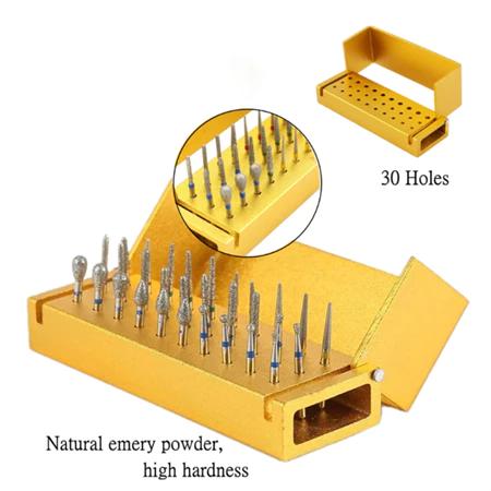 30pcs/Set Drill Pengkilap Gigi Bor Gigi Diamond Kecepatan Tinggi Instrumen Gigi Aluminium Penyangga Bor Alat Gigi 30pcs/Set Drill Pengkilap Gigi Bor Gigi Diamond Kecepatan Tinggi Instrumen Gigi Aluminium Penyangga Bor Alat Gigi