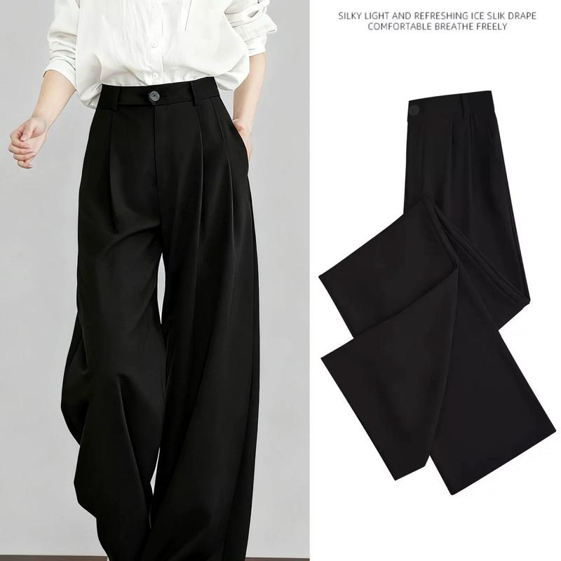  Quần Tây Suông Nữ Vải Gold Nhật Lưng Cao Ống Rộng Tôn Dáng Thời Trang Che Khuyết Điểm Cho Chị Em Pants Women Kem 