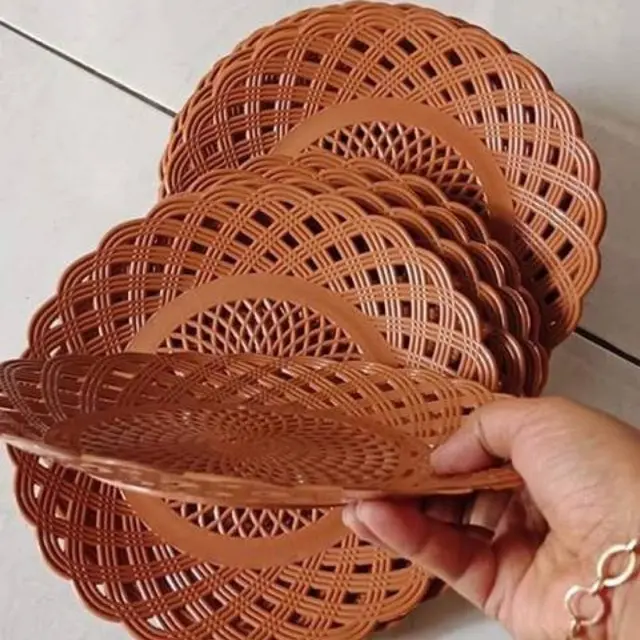 Piring Rotan Plastik Motif Anyaman Harga perlusin 2