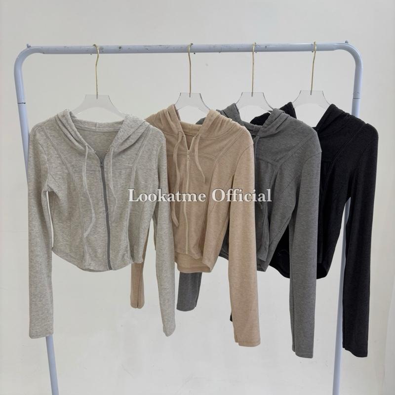 REVERIE TOP - Atasan Crop Jacket Wanita Lengan Panjang Bahan Stretch Adem Nyaman Melar Semi Jaket Outer 5