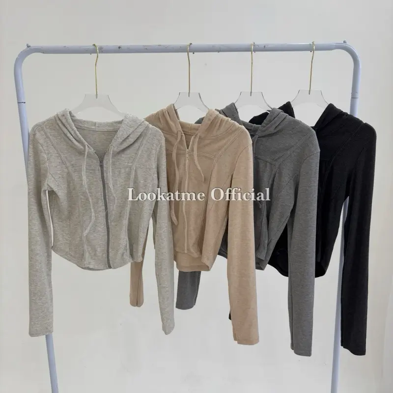 REVERIE TOP - Atasan Crop Jacket Wanita Lengan Panjang Bahan Stretch Adem Nyaman Melar Semi Jaket Outer 5