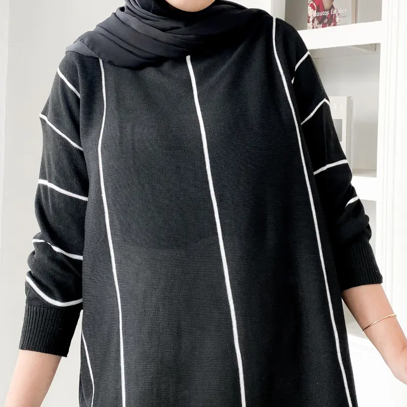 KAYLE TOP KNIT OVERSIZE - FLOTTILICIOUS / atasan wanita / baju jumbo oversize / big size / bahan knit rajut / blouse murah / hijab ootd / fashion style / korean style Panjang Tangan 5