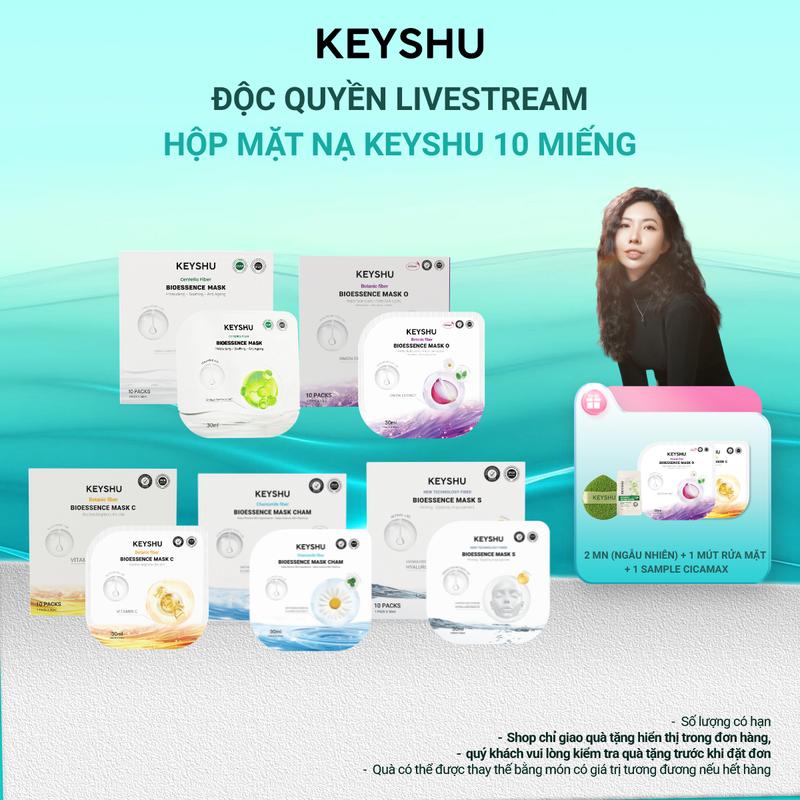   LIVE CHANGSHUGO  Combo 10 Miếng Mặt Nạ KEYSHU 30ML Dưỡng Ẩm Làm Mềm Da Hỗ Trợ Ngăn Ngừa Lão Hóa 30ml + Quà 