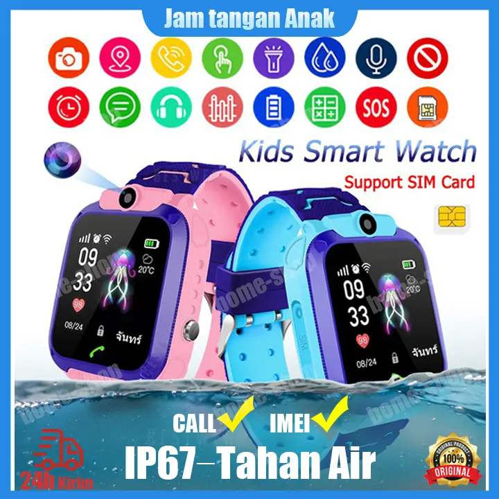 Imo Anti Air Jam tangan anak untuk telepon 2 arah anak Gps Digital Smartwatch anak Waterproof Kids Smart Watch