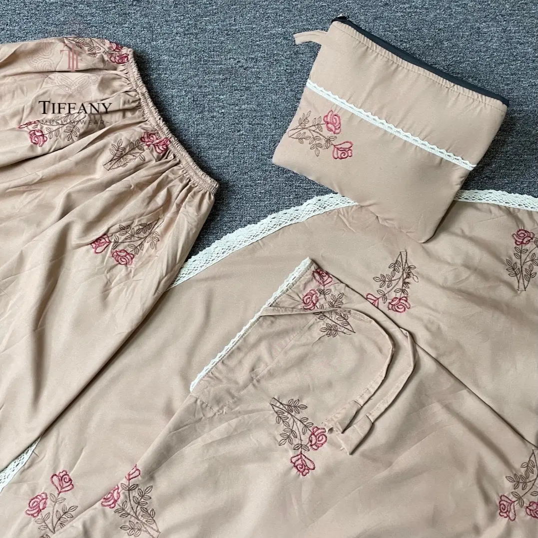 Tiffany | Mukena Katun Mikro 2in1 KAIRA SERIES Mukena Bordir Bunga Timbul