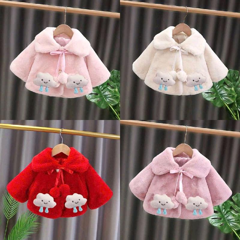 áo khoác lông thỏ cho bé_ phụ kiện đi kèm đa dạng chất lông mềm mịn không xù Len Jacket Kem