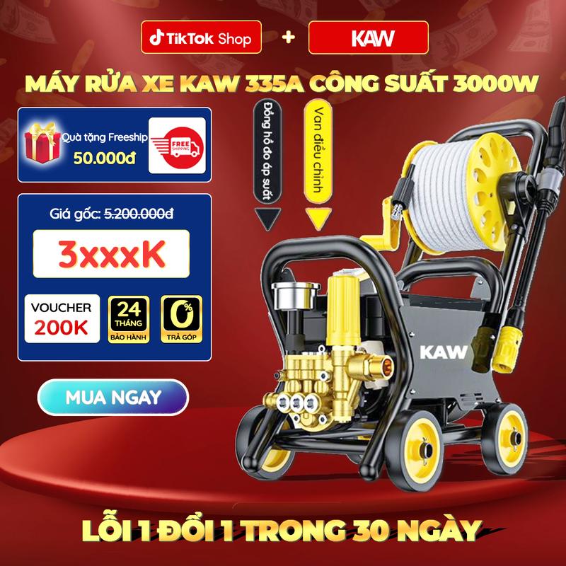 Máy Rửa Xe Công Nghiệp KAW Công Suất Lớn 3000W Tầm Phun Xa 10M Xịt Rửa Ô Tô Xe Máy Chuồng Trại