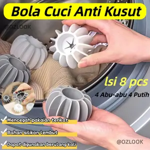 (Isi 8 pcs)Bola Cuci Anti Kusut Khusus Untuk Mesin Cuci Mencegah Pakaian Berknot Bola Pembersih Cuci Silikon Baru