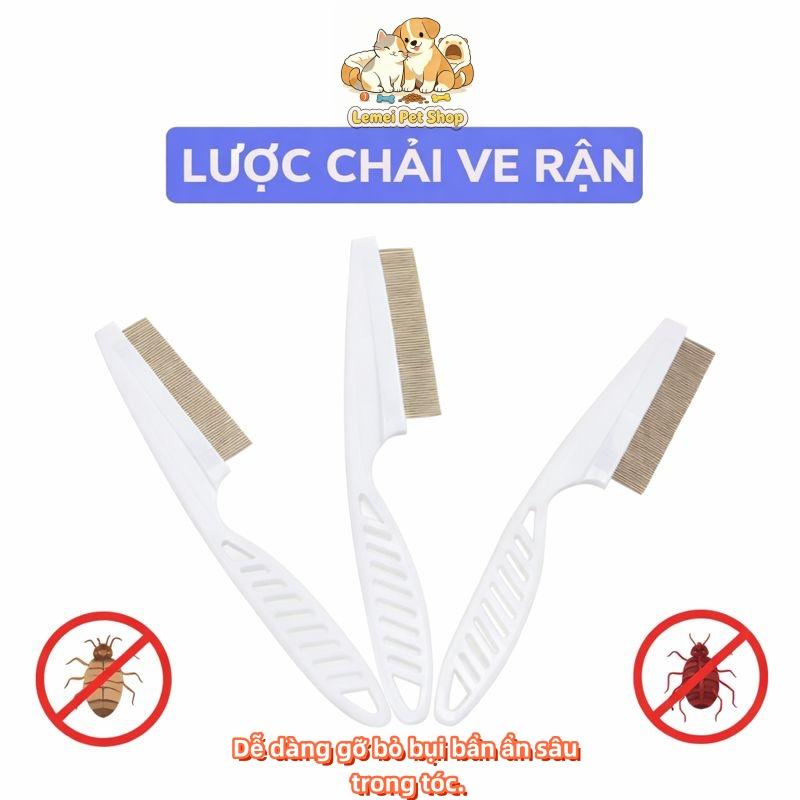Lược chải ve rận cho chó mèo, loại bỏ ve rận bọ chét, giúp gỡ rối tóc hiệu quả