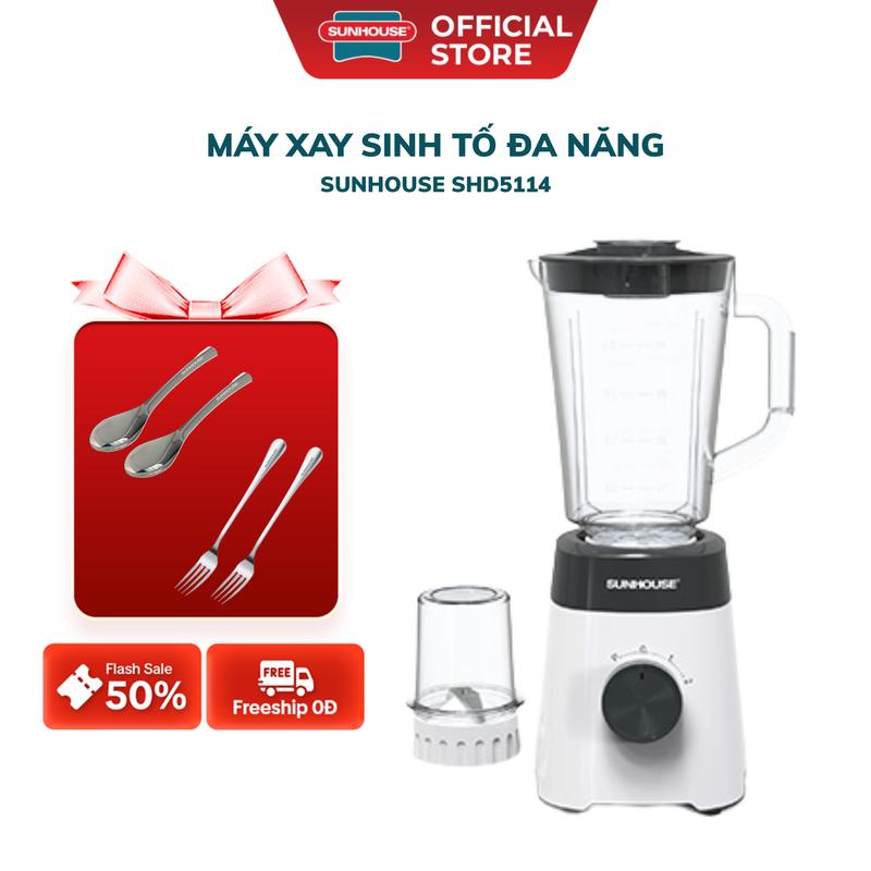 [QUÀ TẶNG GIỚI HẠN] Máy xay sinh tố đa năng SUNHOUSE SHD5114 - Công suất mạnh - Thiết kế hiện đại - Bảo hành 12 tháng [1]