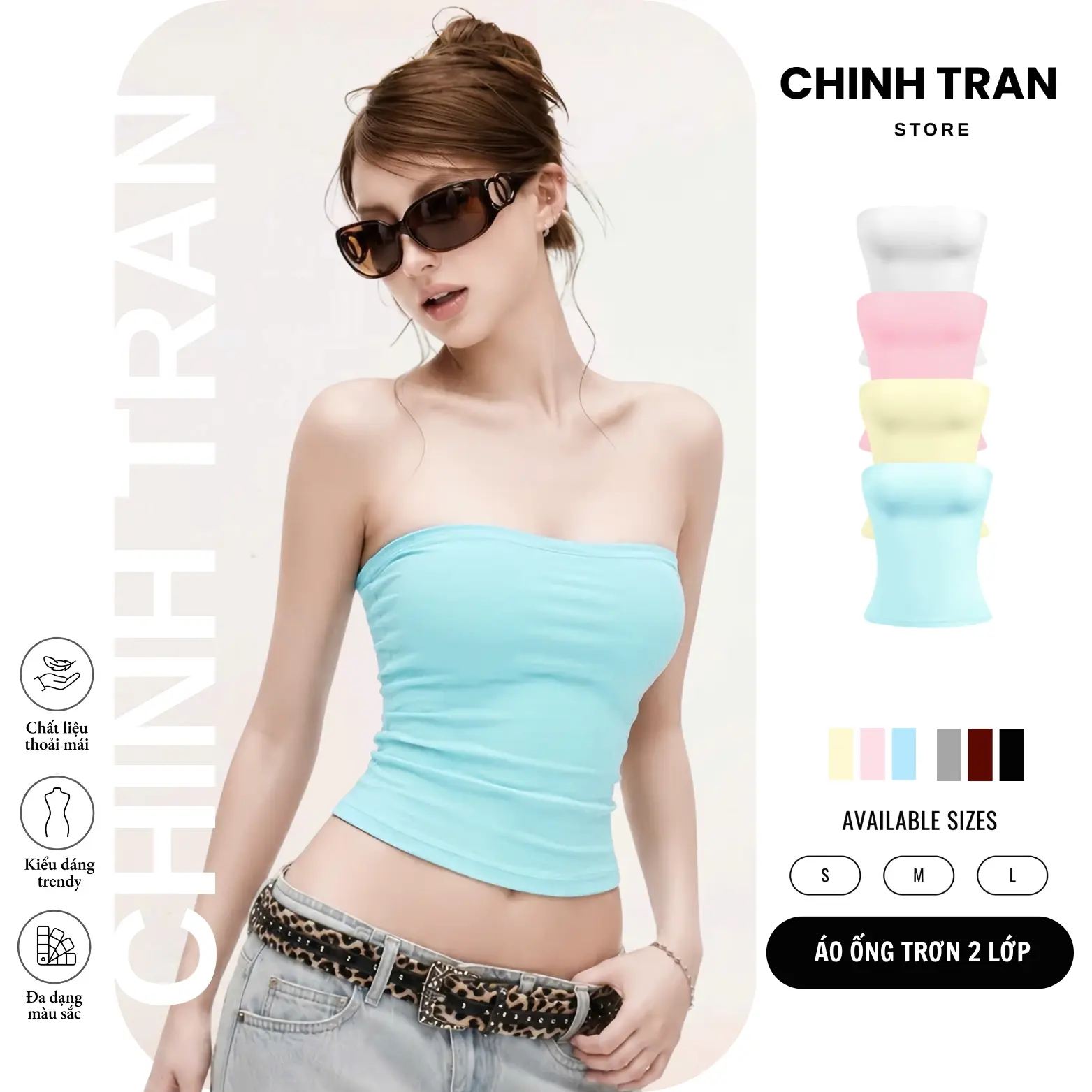 [2 LỚP] Áo Ống Trơn Basic Ôm Body Nhiều Màu Chất Liệu Cotton Mỏng Mát
