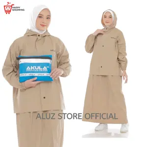 Jas Hujan Wanita Rok Setelan Jaket dan Rok Dewasa Bahan PVC Tebal Kuat Lentur By AKULA Anti Rembes