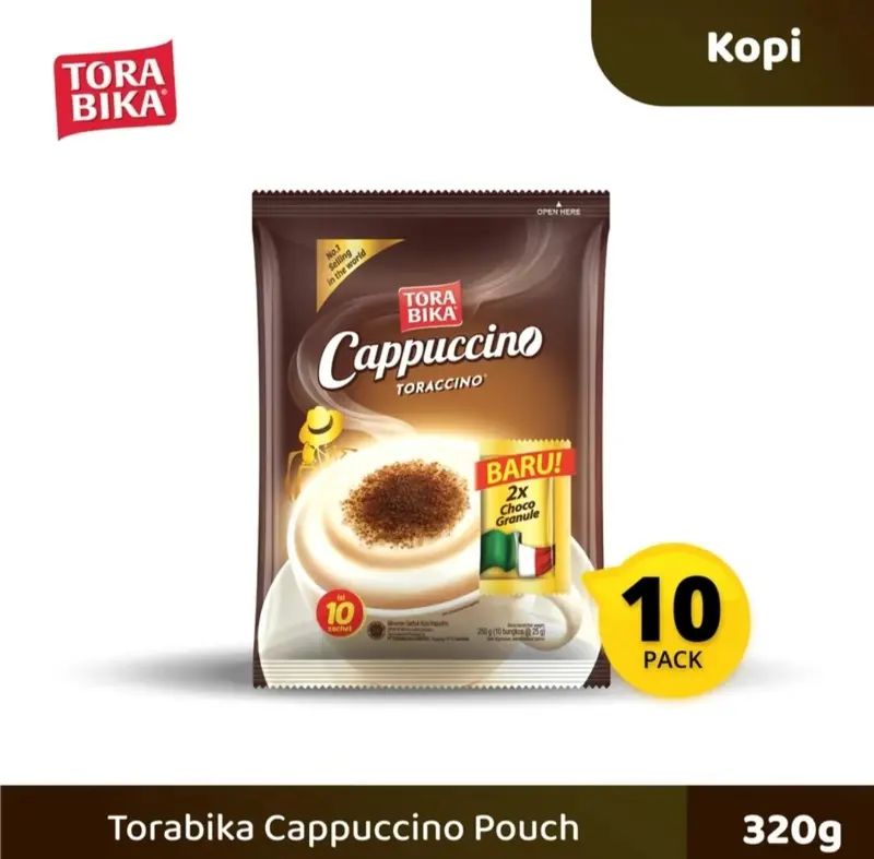Tora Bika Cappucino Kopi 3 in 1 Minuman Bubuk - Kopi Susu - Coffee Air Powder torabika  cappuccino Drink 1