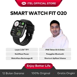 [Exclusive ferdinandnandd] itel Smart Watch ISW-O20 AI Watch Face | Pemantau Kesehatan 24 Jam | Panggilan BT | Layar HD 2.04" | Tahan Air IP68