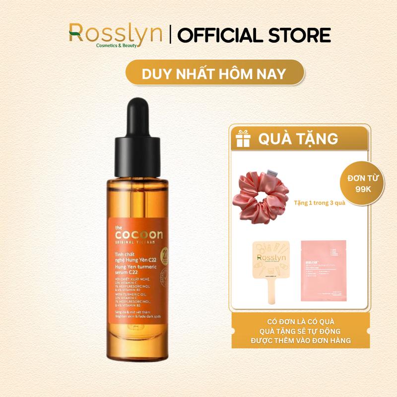 Tinh chất nghệ Hưng Yên C22 (serum) với 22% vitamin C sáng da chuyên sâu & mờ vết thâm Cocoon 30ml Rosslyn