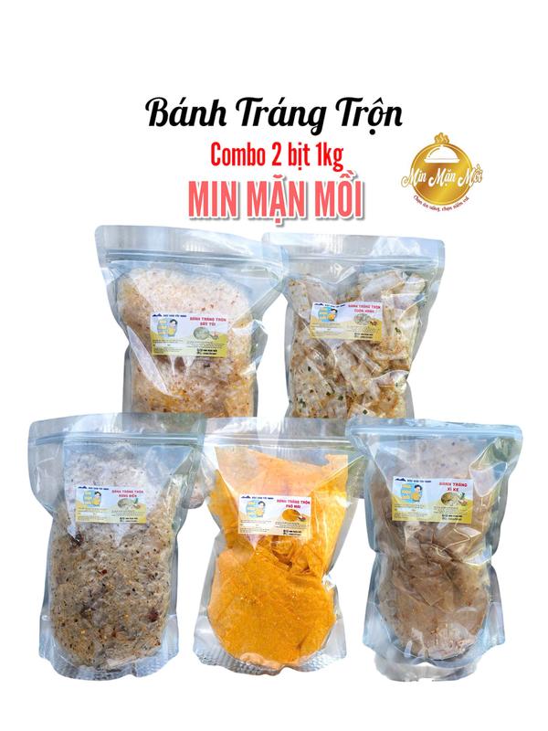 COMBO 2 Bịt 1Kg Bánh Tráng Trộn Min Mặn Mồi [Mỗi bịt 500gr]