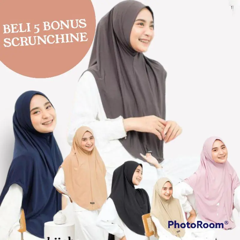 Hijab Instan size S M L XL  Bergo Non Tali Jersey Premium Grade A Jilbab Instant Khimar Quality Non Pad Original Lestary Hijab yeppushop jilbab  bergo non pet 0