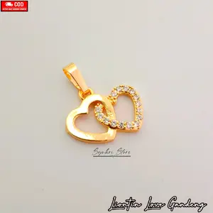 Liontin Love Gandeng Permata Kekinian Liontin Wanita Terlaris Anti Karat Anti Luntur Anti Alergi Aman Dipakai Setiap Hari Aksesoris Fashion