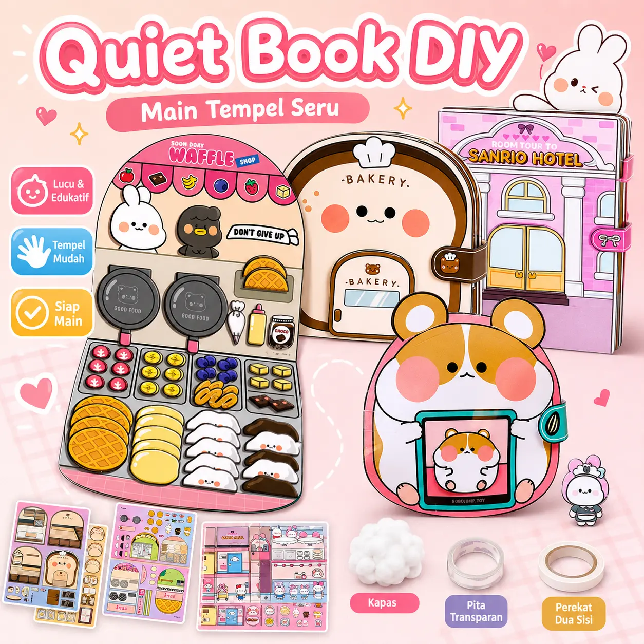 Buku Busy Book Bayi Diy Quiet Book Anak Soft Book Lucu