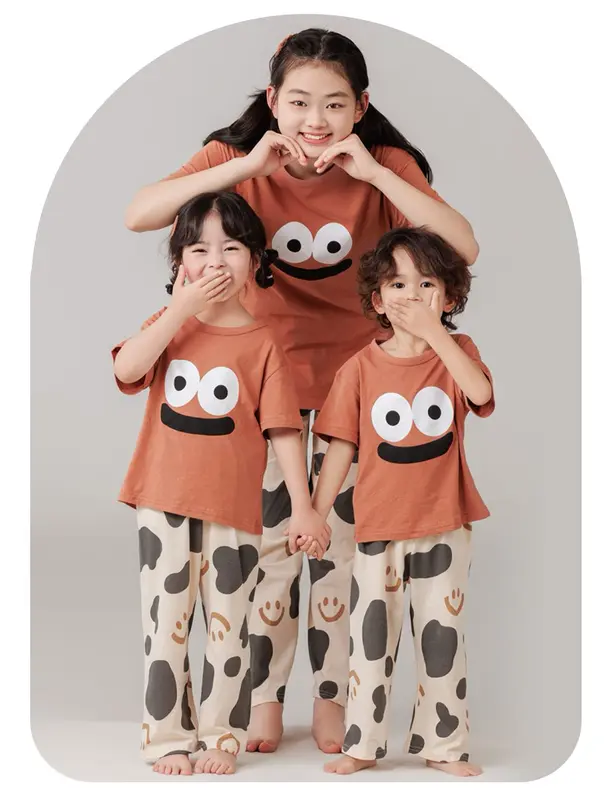 Setelan Baju Tidur Import Anak dan Dewasa /Set Pakaian Anak Remaja dan Ibu Lengan pendek Celana Panjang 2