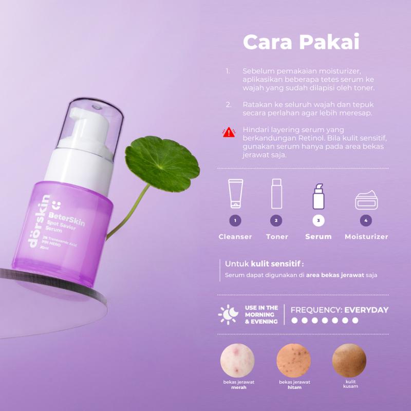 DORSKIN - BeterSKin Spot Savior Serum / Serum Dark Spot Bekas Jerawat PIE PIH 1