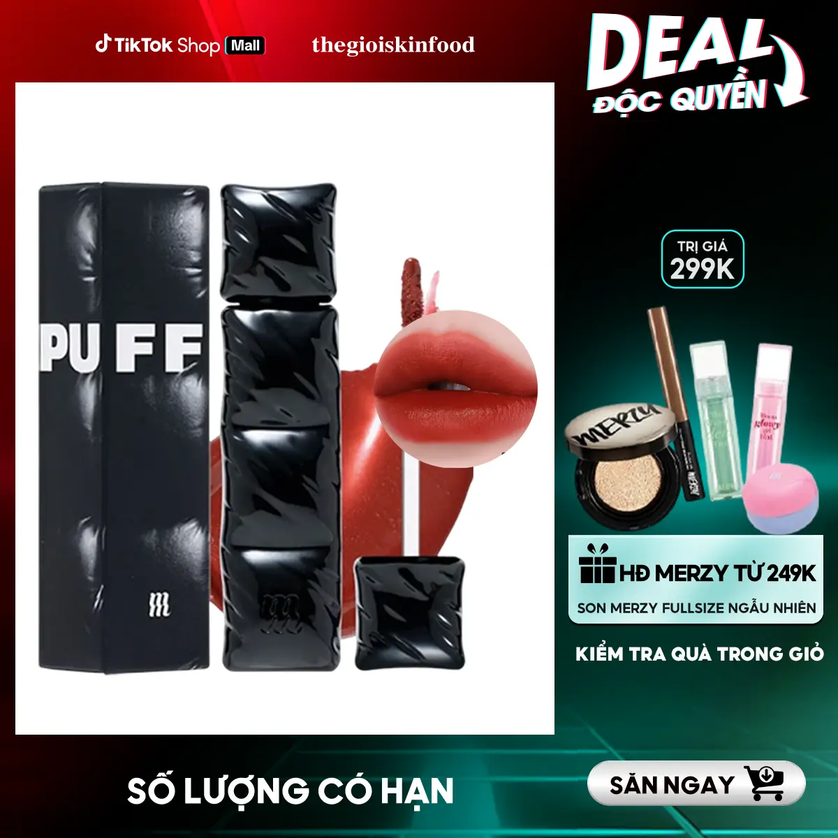 [NEW][V6 PUFFER] Son Môi Kem Lì Trang Điểm Merzy The First Velvet Tint Cosmetic Nữ Women Son Kem Mỹ Phẩm Lip Tint