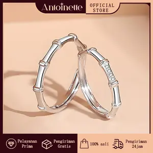 Antoinette Jewelry Cincin Couple Pasangan Bambu  - Perak 925 Asli Desain Unik, Simbol Hubungan Kuat Hadiah Anniversary Unik