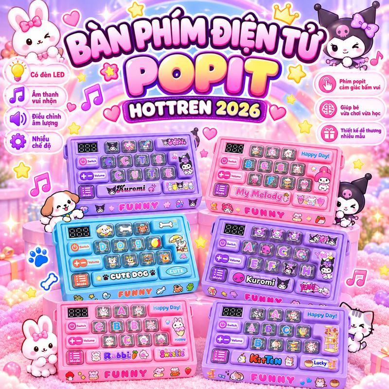 Máy điện tử bàn phím đẩy nhanh popit rèn luyện nhanh nhạy thông minh cho bé