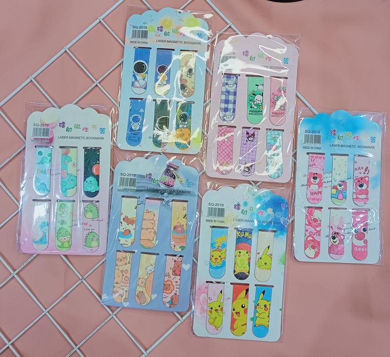 Magnet Bookmark Isi 6 / Pembatas Buku Magnet / Penanda Buku Karakter Anak 1