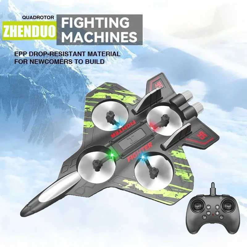 2.4G RC Airplane Toy with Color LED Light Electric Foam Glider Stunt Tumbling Drone Hovering Model Airplane