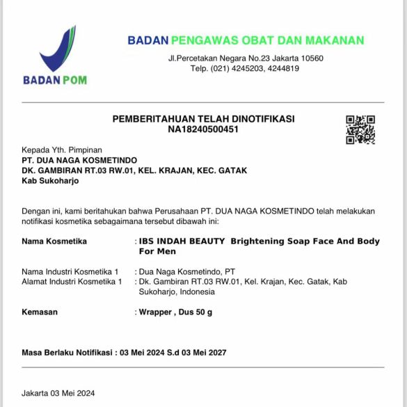 IBS INDAH BEAUTY SKINCARE SABUN MUKA WAJAH LAKI LAKI PRIA / MENCERAHKAN WAJAH KUSAM BERMINYAK BERJERAWAT / BRIGHTENING SOAP