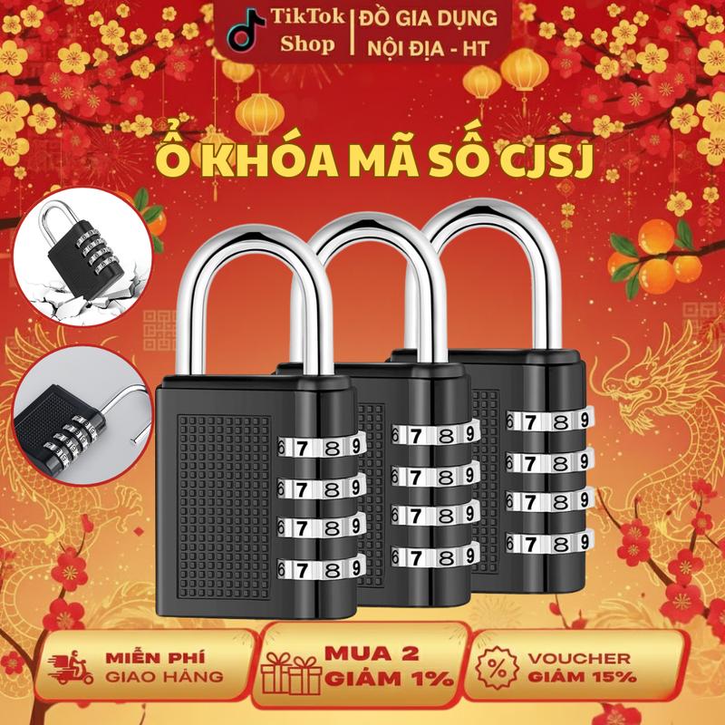  Ổ khóa mã số CJSJ chất liệu hợp kim inox chống gỉ khóa bằng 4 số thiết kế chắc chắn khoá  tu 