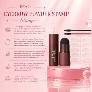 【BPOM】FEALI Eyebrow Powder Cetakan Alis Instan Eyebrow Stamp Alis Stempel Alis Bedak Alis Waterproof dengan 10 Model Cetakan Alis Brown Coklat