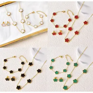 Set Kalung Gelang dan Anting Fashion Aksesories Titanium Anti Karat