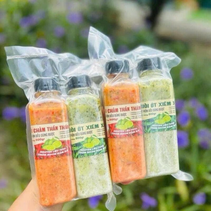 SET MUỐI CHẤM 2 CHAI  GẦN 700g (XANH ,ĐỎ)