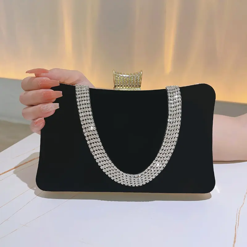 Ví Cầm Tay Trang Trí Kim Cương Giả, Túi Dạ Hội Thanh Lịch, Túi Xách Ăn Tối Cổ Điển Của Phụ Nữ, Thích Hợp Cho Tiệc Cưới Và Dạ Hội 3