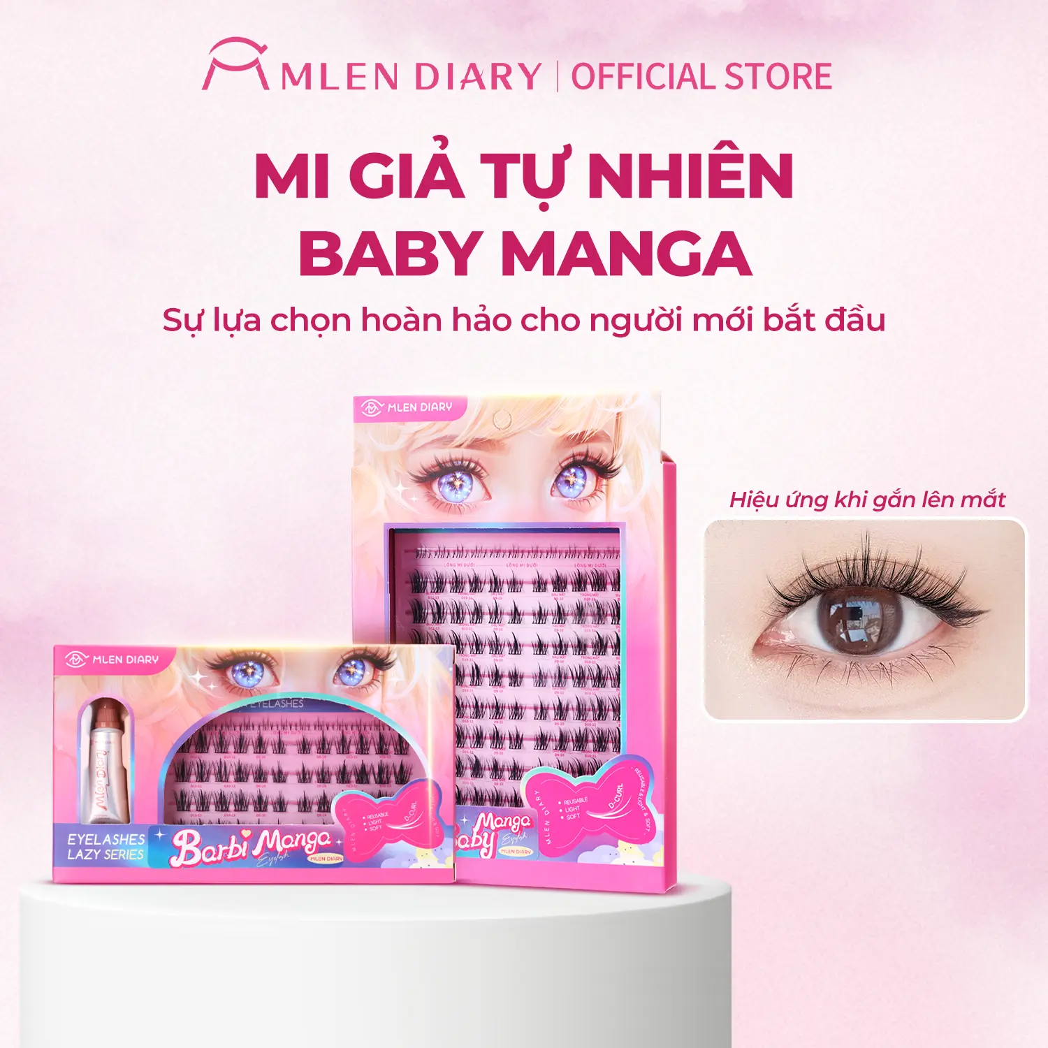 Mi Tự Nhiên Baby Manga Mlen Diary, Mi Giả Hoạt Hình, Mi Cụm Dễ Dùng, Có Thể Tái Sử Dụng Nhiều Lần