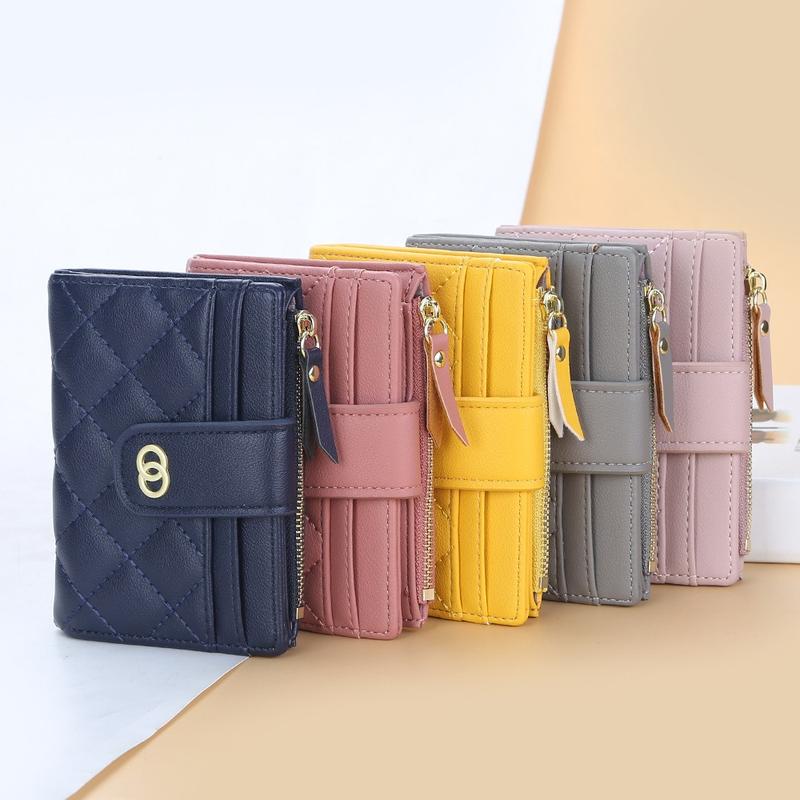 Product Introduction of Women Short Wallet PU Leather Hasp Wallet Multi Card Holders Small Bag with Zipper Coin Pocket Purse For Women 11