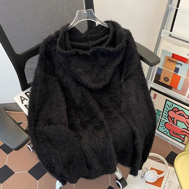 Áo Len Có Mũ Trùm Đầu, Thiết Kế Jacquard Chữ Cái Cổ Điển Mỹ Dáng Rộng Rãi Và Dễ Phối Đồ Dệt Kim, Dành Cho Nam Giới, Thích Hợp Cho Mùa Thu Và Mùa Xuân, Hàng Mới Về Năm 2024 3