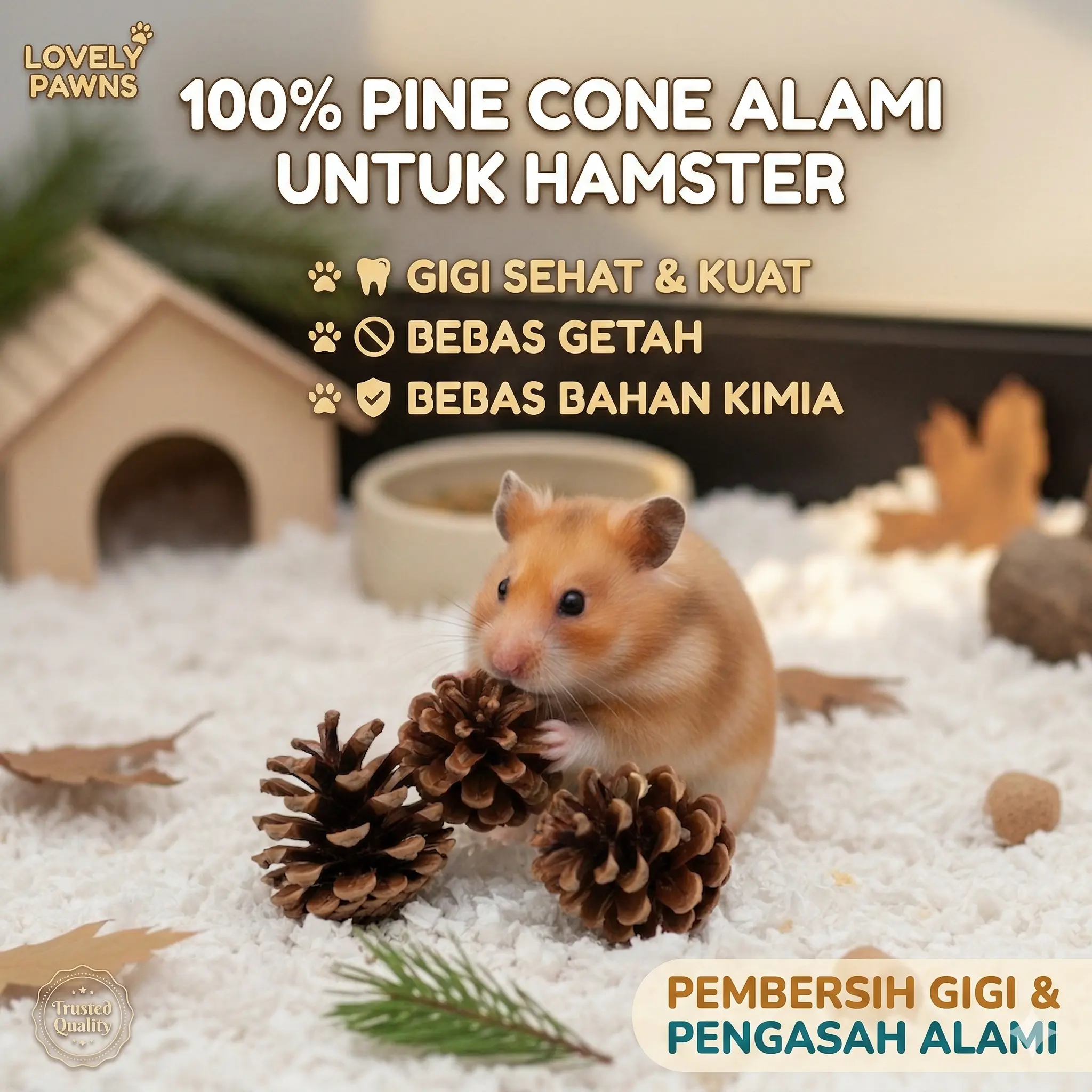 Mainan Gigit Hamster Alami Biji Pinus Pine Cone - Asah Gigi Hamster, Chincilla, Kelinci & Sugar Glider Murah