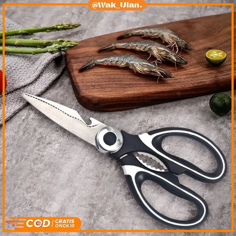 GUNTING DAPUR Serbaguna Multifungsi TAJAM PEMOTONG TULANG SAYUR DAGING IKAN BUAH KITCHEN SCISSORS PEMBUKA BOTOL 1